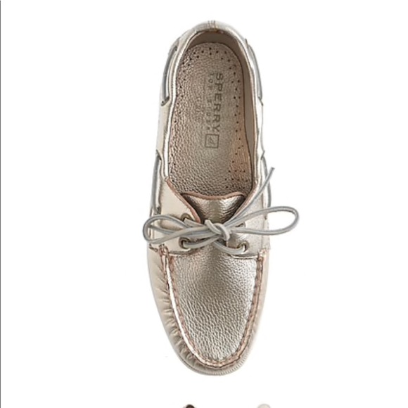 SPERRY TOP-SIDER® J.CREW METALLIC BOAT SHOES SZ 7 - Picture 3 of 8